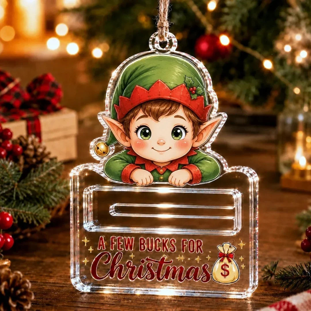 Money Gift Holder Festive Snowman Clear Plastic Compact