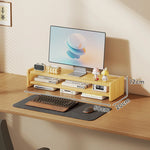 Monitor Riser Wood Two-Tier Cable Management