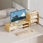 Monitor Riser Wood Two-Tier Cable Management