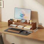 Monitor Riser Wood Two-Tier Cable Management