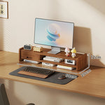 Monitor Riser Wood Two-Tier Cable Management