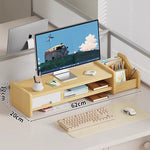 Monitor Riser Wood Two-Tier Cable Management