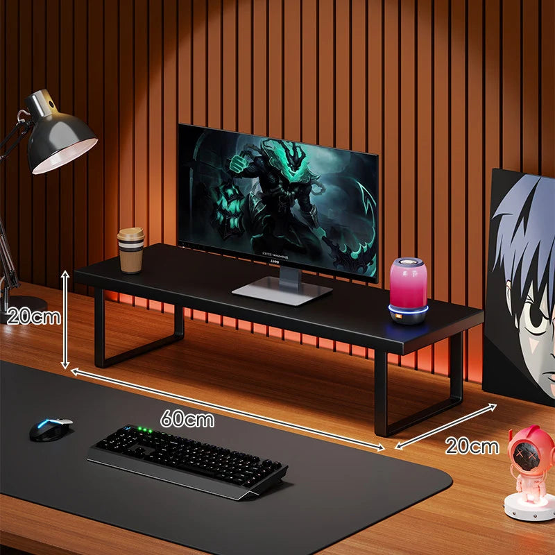 Monitor Stand Solid Wood Space-Saving Non-Slip Feet