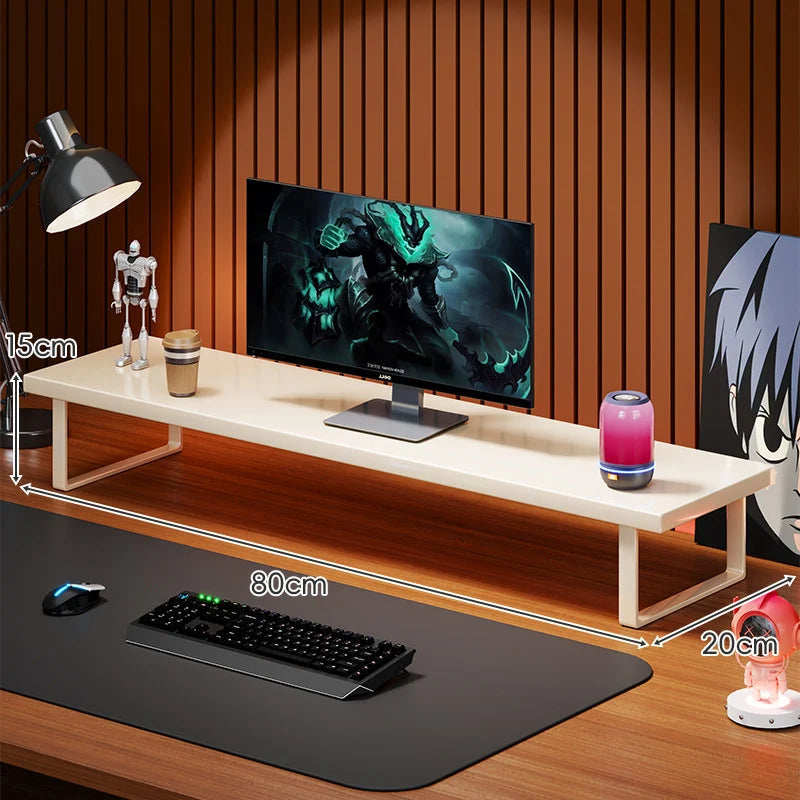 Monitor Stand Solid Wood Space-Saving Non-Slip Feet
