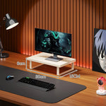 Monitor Stand Solid Wood Space-Saving Non-Slip Feet