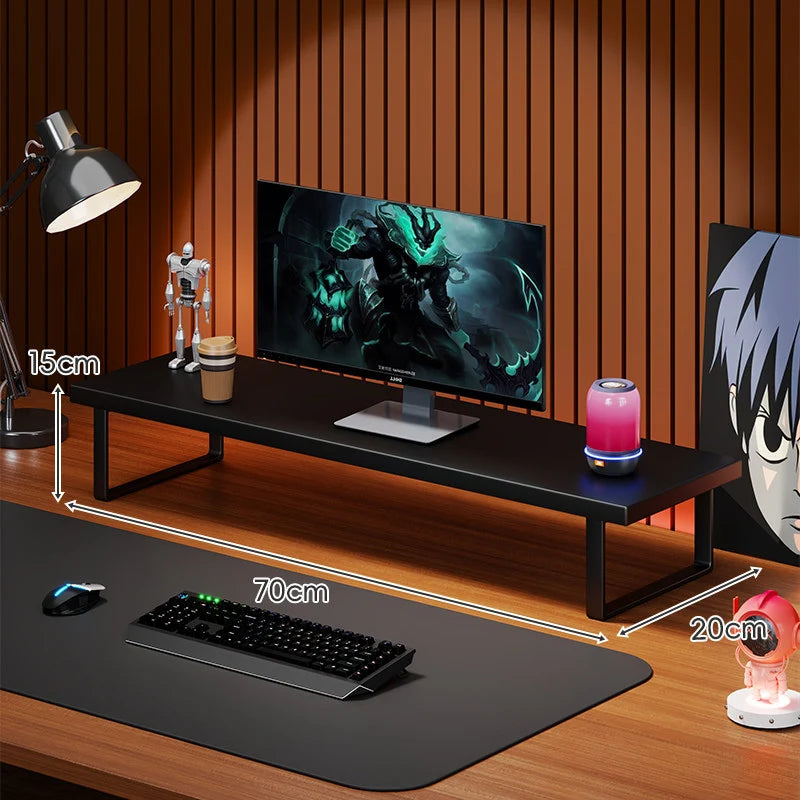 Monitor Stand Solid Wood Space-Saving Non-Slip Feet