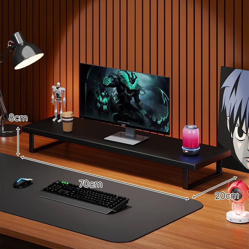Monitor Stand Solid Wood Space-Saving Non-Slip Feet