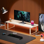 Monitor Stand Solid Wood Space-Saving Non-Slip Feet