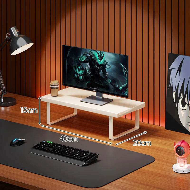 Monitor Stand Solid Wood Space-Saving Non-Slip Feet