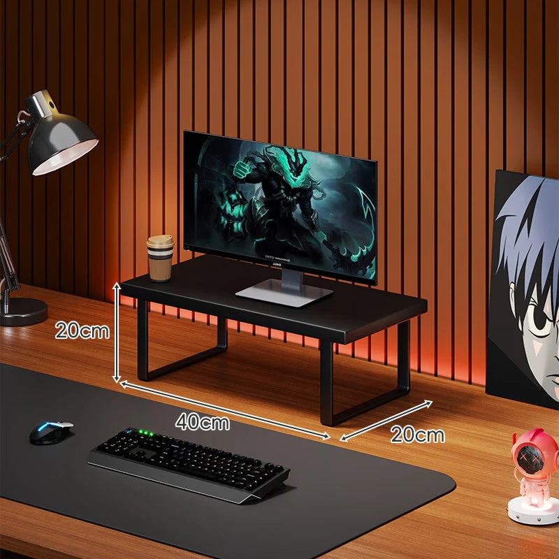 Monitor Stand Solid Wood Space-Saving Non-Slip Feet