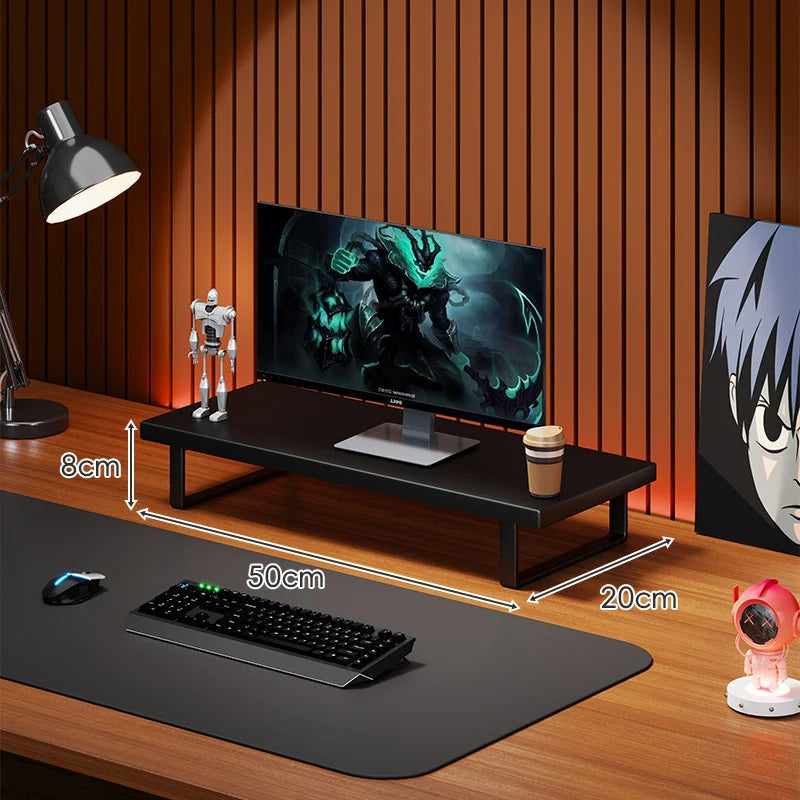 Monitor Stand Solid Wood Space-Saving Non-Slip Feet