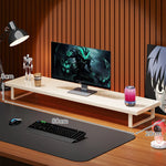 Monitor Stand Solid Wood Space-Saving Non-Slip Feet