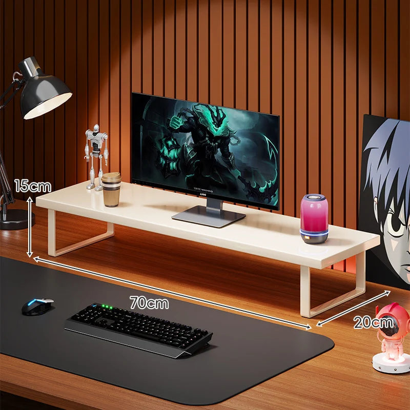Monitor Stand Solid Wood Space-Saving Non-Slip Feet