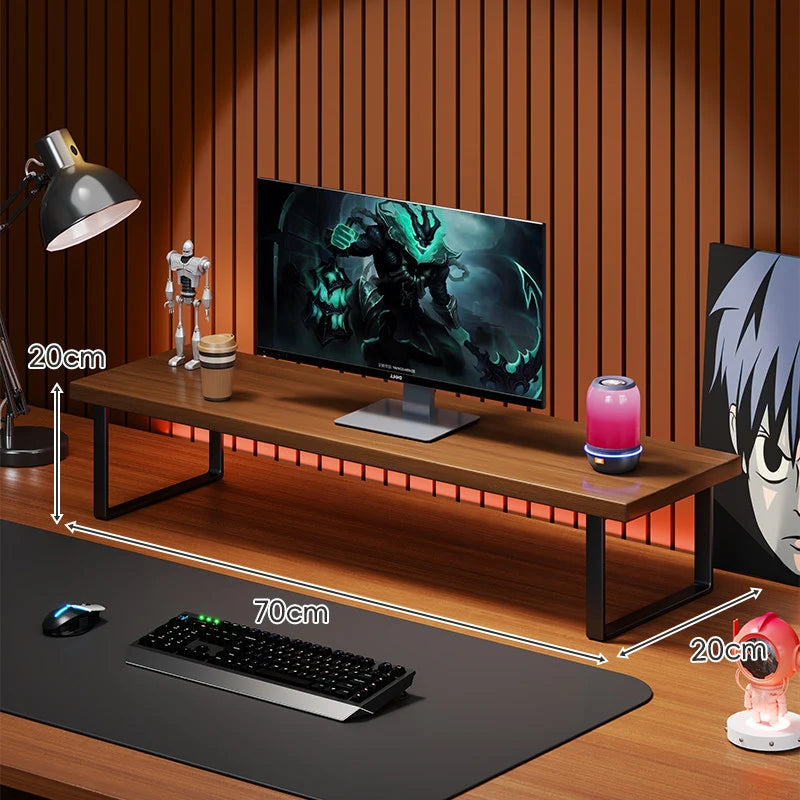 Monitor Stand Solid Wood Space-Saving Non-Slip Feet