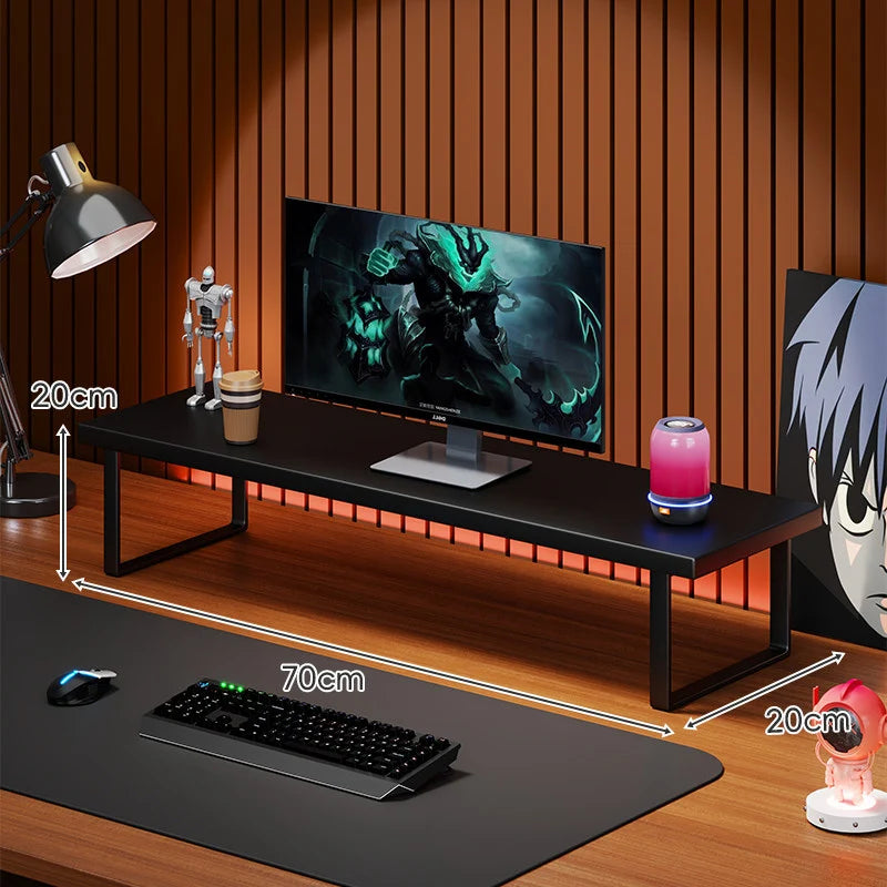 Monitor Stand Solid Wood Space-Saving Non-Slip Feet