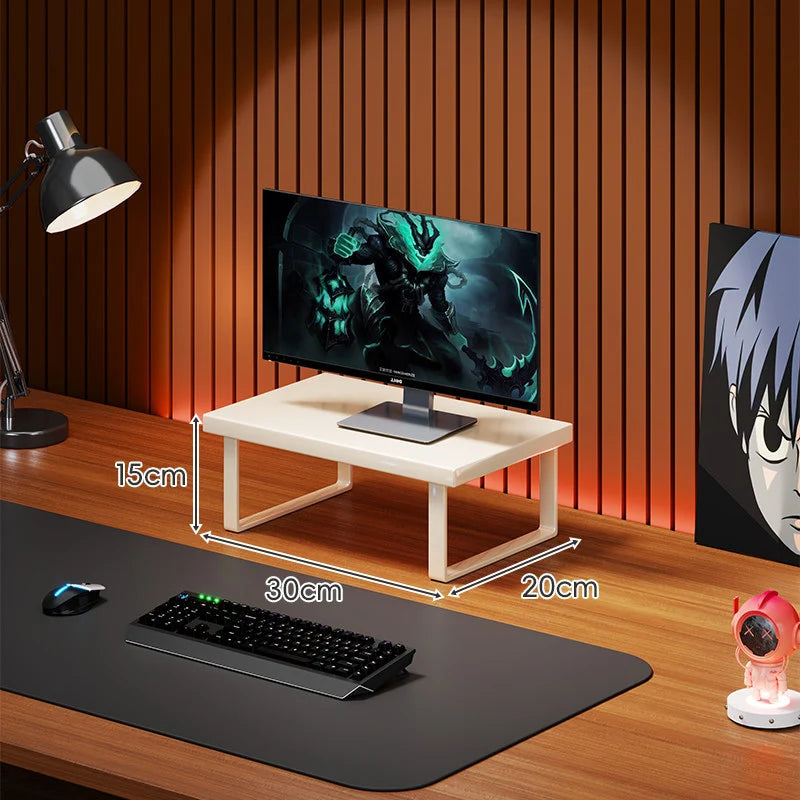 Monitor Stand Solid Wood Space-Saving Non-Slip Feet