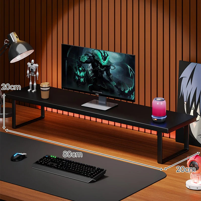 Monitor Stand Solid Wood Space-Saving Non-Slip Feet