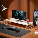 Monitor Stand Solid Wood Space-Saving Non-Slip Feet