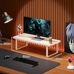 Monitor Stand Solid Wood Space-Saving Non-Slip Feet