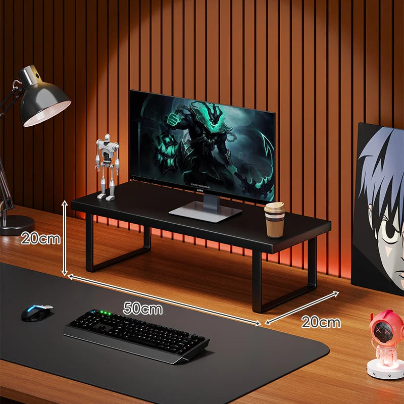 Monitor Stand Solid Wood Space-Saving Non-Slip Feet
