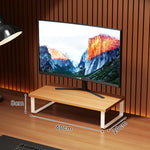 Monitor Stand Wood-Look Top Under-Shelf Storage Non-Slip Pads
