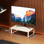 Monitor Stand Wood-Look Top Under-Shelf Storage Non-Slip Pads
