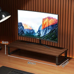 Monitor Stand Wood-Look Top Under-Shelf Storage Non-Slip Pads