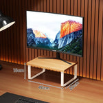 Monitor Stand Wood-Look Top Under-Shelf Storage Non-Slip Pads
