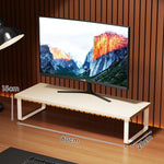 Monitor Stand Wood-Look Top Under-Shelf Storage Non-Slip Pads