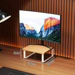 Monitor Stand Wood-Look Top Under-Shelf Storage Non-Slip Pads