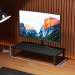 Monitor Stand Wood-Look Top Under-Shelf Storage Non-Slip Pads