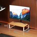 Monitor Stand Wood-Look Top Under-Shelf Storage Non-Slip Pads