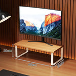 Monitor Stand Wood-Look Top Under-Shelf Storage Non-Slip Pads