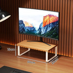 Monitor Stand Wood-Look Top Under-Shelf Storage Non-Slip Pads