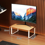 Monitor Stand Wood-Look Top Under-Shelf Storage Non-Slip Pads