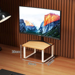 Monitor Stand Wood-Look Top Under-Shelf Storage Non-Slip Pads