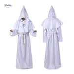 Monk Costume Robe Hooded Cotton Blend With Rope Belt