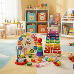 Montessori Toy Set Natural Wood 5 Learning Modules
