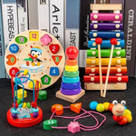 Montessori Toy Set Natural Wood 5 Learning Modules