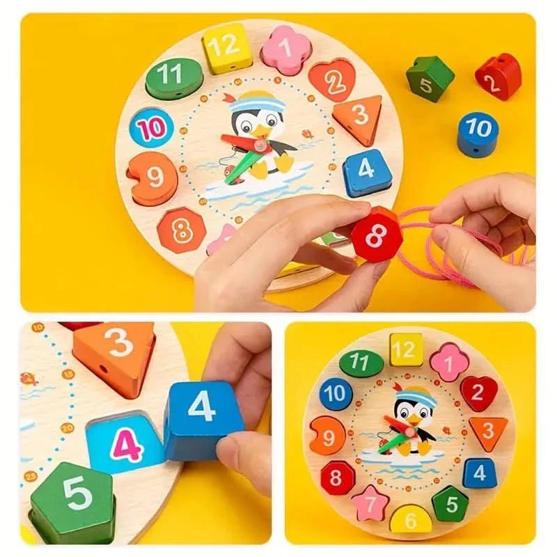 Montessori Toy Set Natural Wood 5 Learning Modules