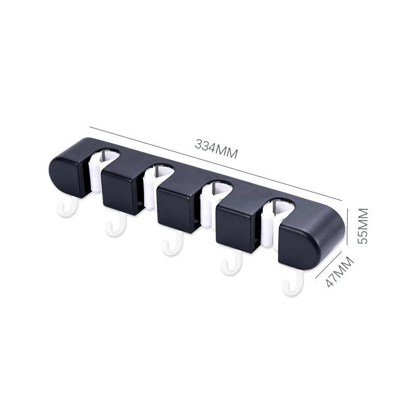 Mop & Broom Holder Wall-Mounted Space-Saving