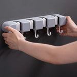 Mop & Broom Holder Wall-Mounted Space-Saving