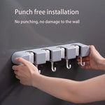 Mop & Broom Holder Wall-Mounted Space-Saving
