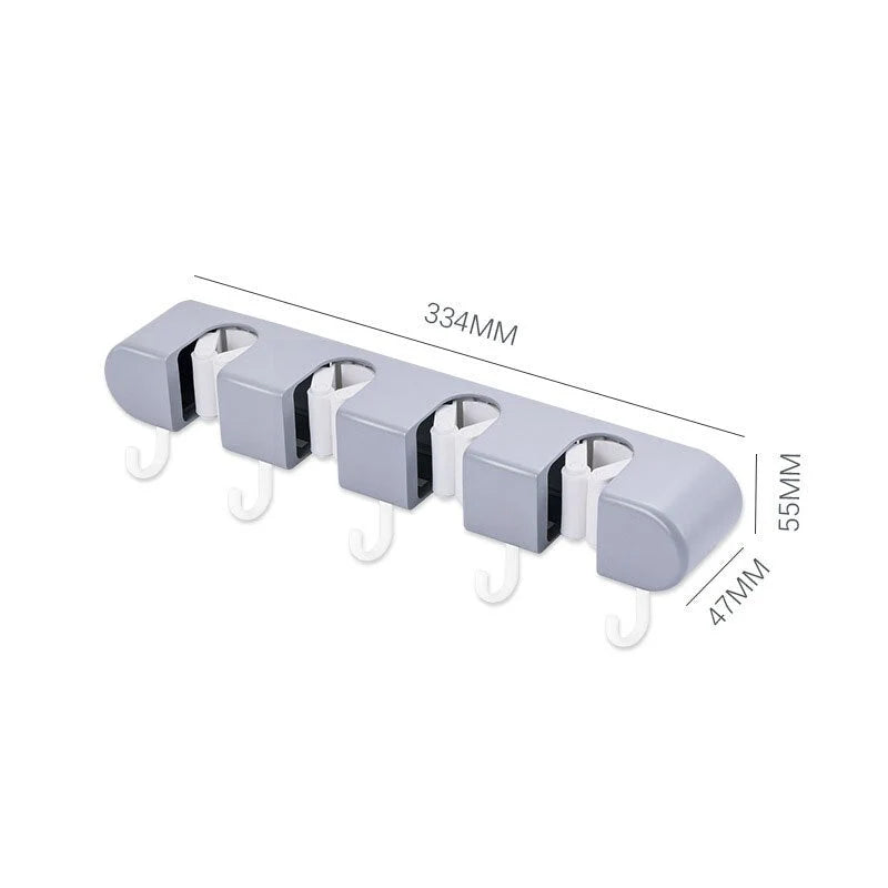 Mop & Broom Holder Wall-Mounted Space-Saving