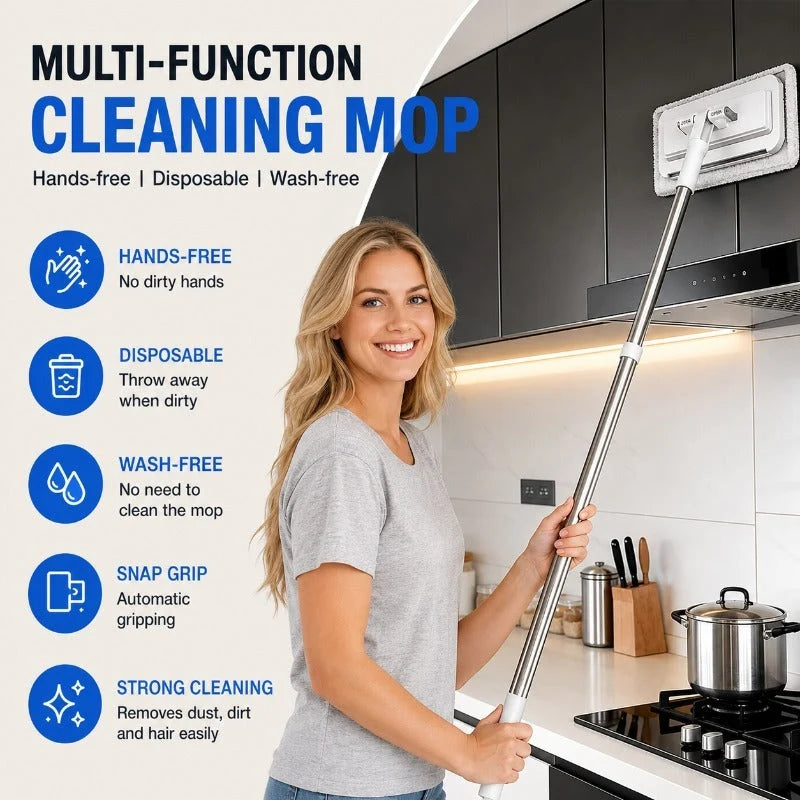 Mop One-Touch Cloth Release 360-Degree Swivel Head