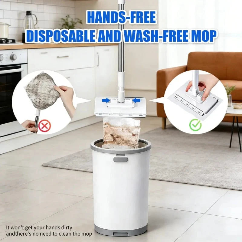 Mop One-Touch Cloth Release 360-Degree Swivel Head