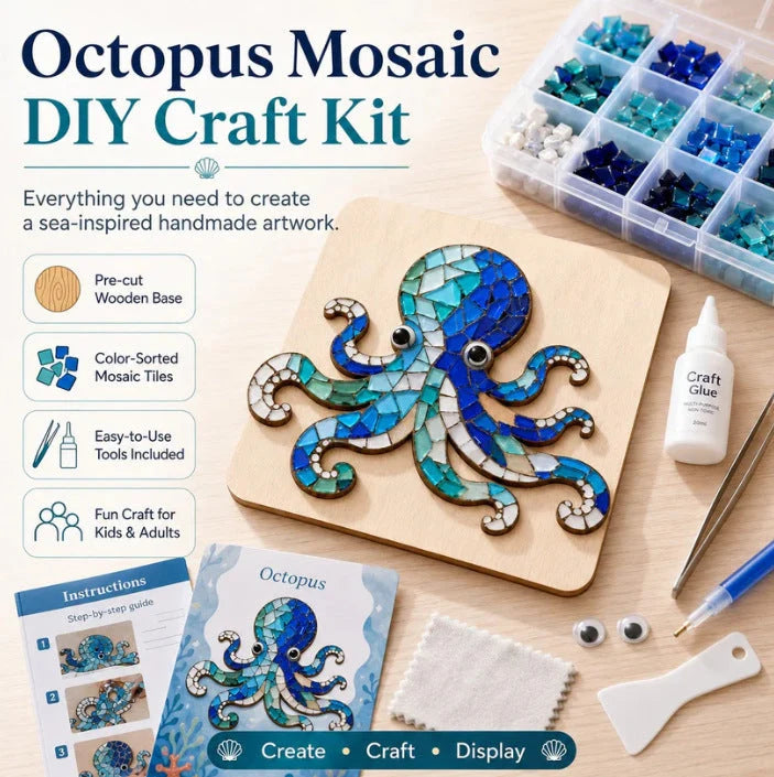 Mosaic Craft Kit Glass Tiles Sea Creature Designs