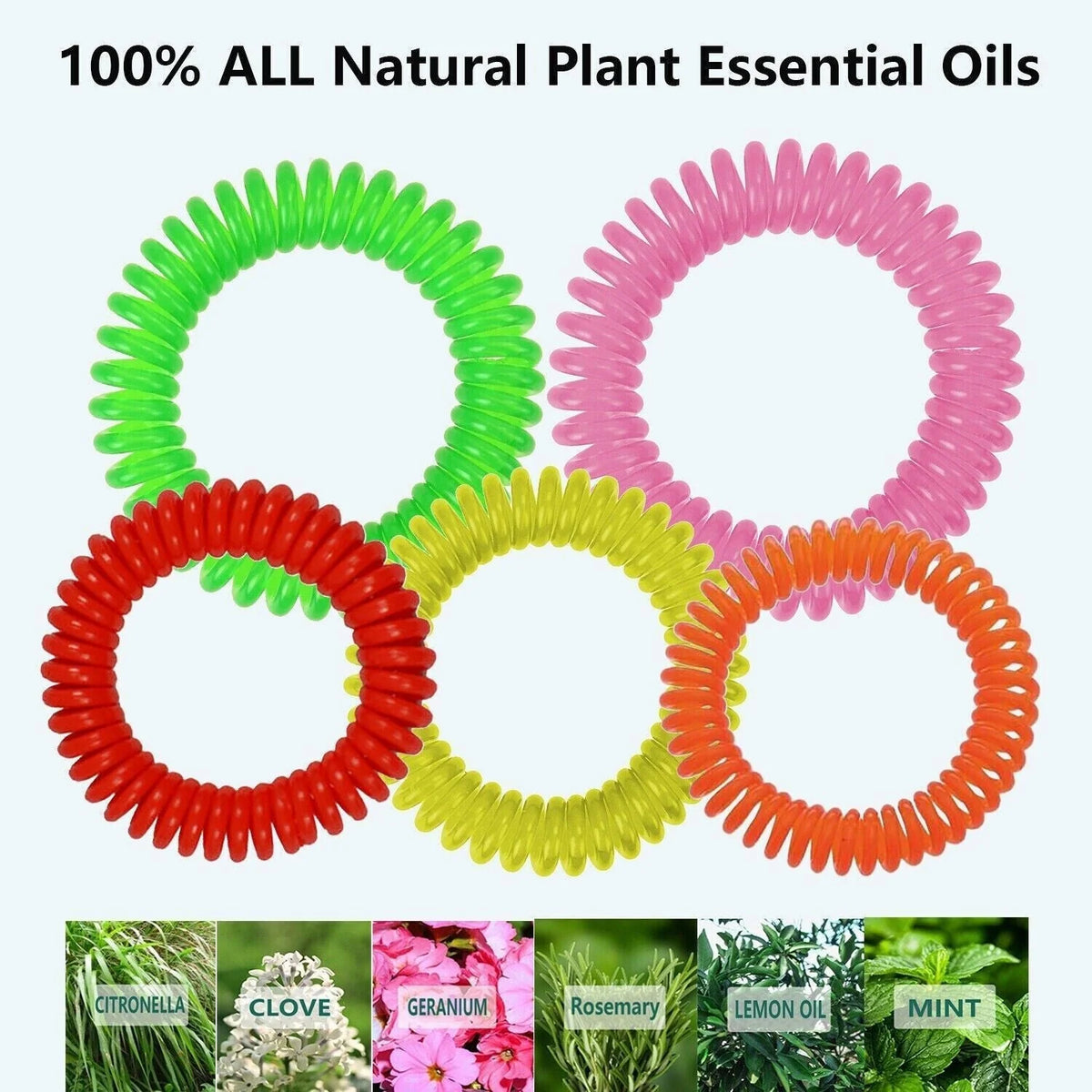 Mosquito Repellent Bracelets DEET-Free Waterproof Set of 24