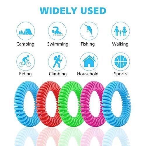 Mosquito Repellent Bracelets DEET-Free Waterproof Set of 24