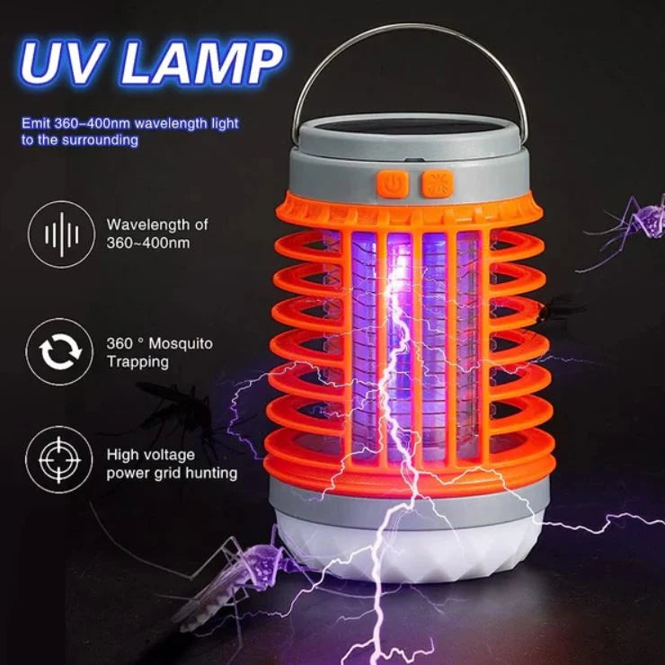 Mosquito Zapper Lamp Solar & USB Rechargeable Portable